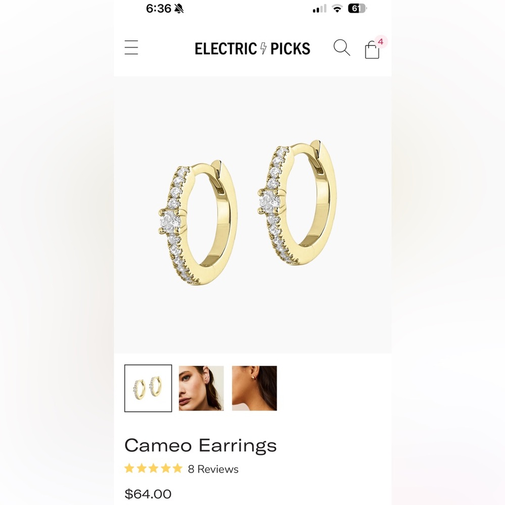 Electric Picks earrings Cameo